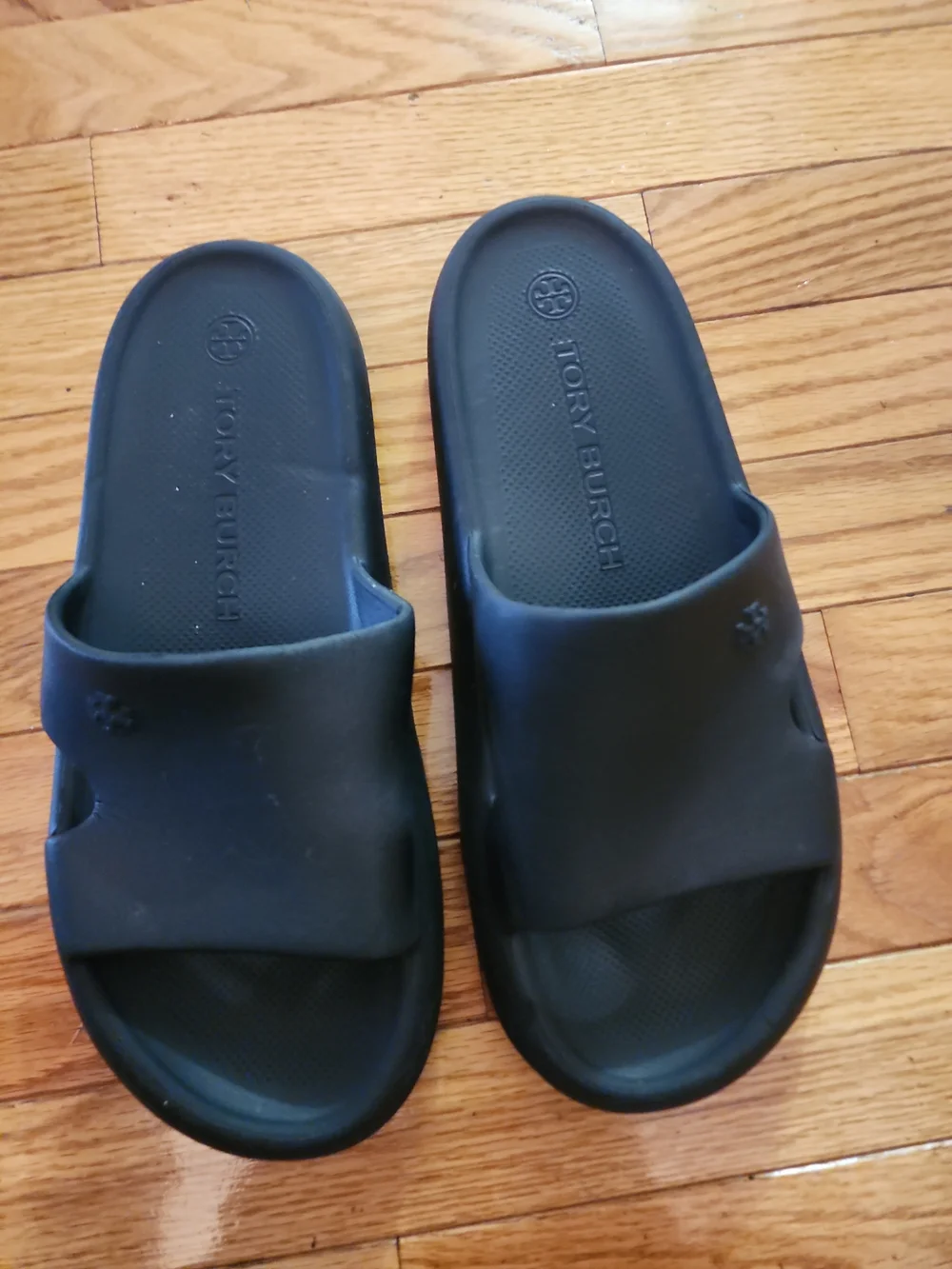 Tory Burch Eva Shower  Women's Black Slide Sandals